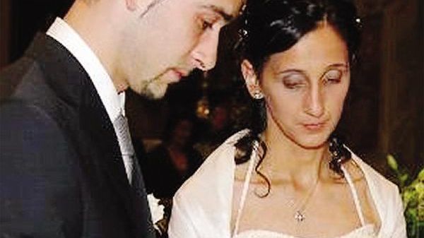 Francesca con il marito il giorno delle nozze