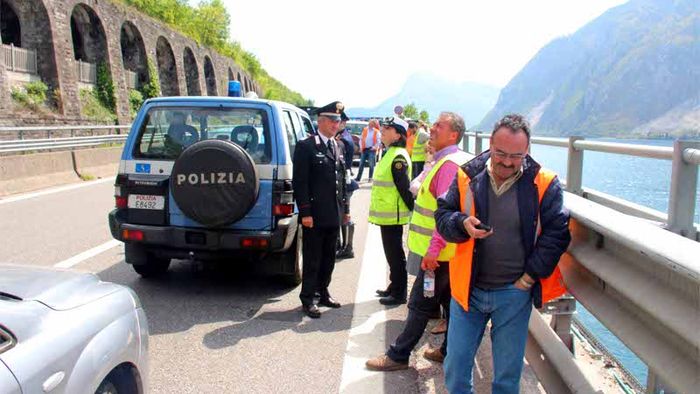 Frana sulla SS 36 tra Lecco e Abbadia Oggi super chiusa - Cronaca