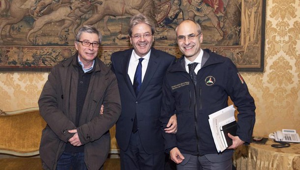 Terremoto, Errani e Curcio da Gentiloni