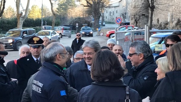 Gentiloni a Norcia per visita aree sisma