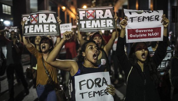 Manifestazione anti-Temer a San Paolo
