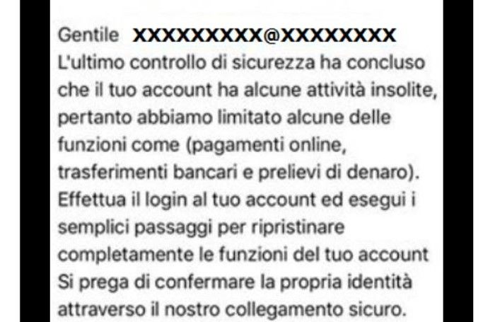 L'avvertimento della polizia postale L'avvertimento della polizia postale