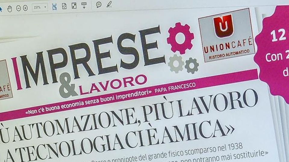 Imprese&Lavoro Il robot “amico” del lavoro e l’innovazione sui mercati Imprese&Lavoro Il robot “amico” del lavoro e l’innovazione sui mercati