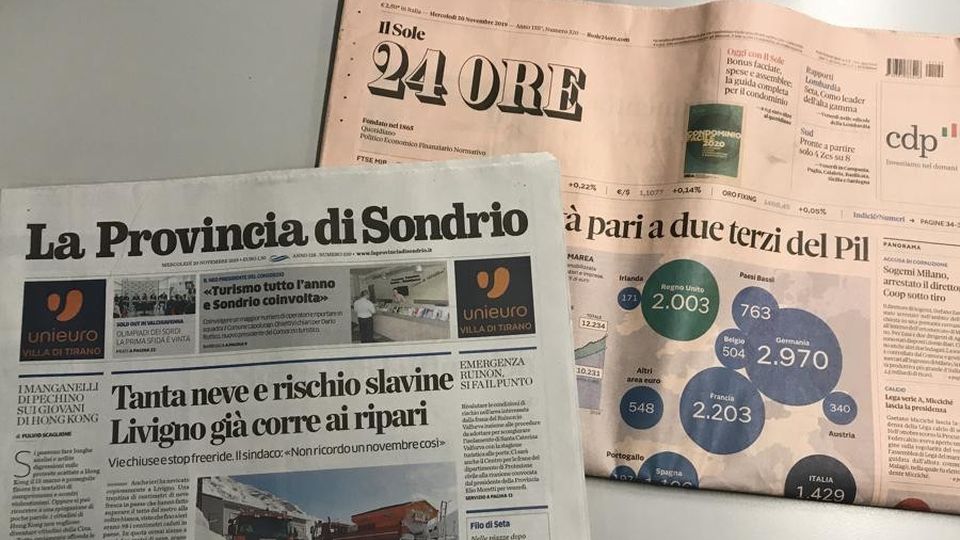 Venerdì abbinata speciale Provincia di Sondrio + Il Sole24Ore con il Rapporto Lombardia Venerdì abbinata speciale Provincia di Sondrio + Il Sole24Ore con il Rapporto Lombardia