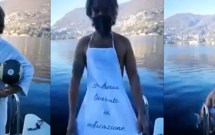 Blevio, il tuffo di Momi per augurare buon 2022 Guarda il video