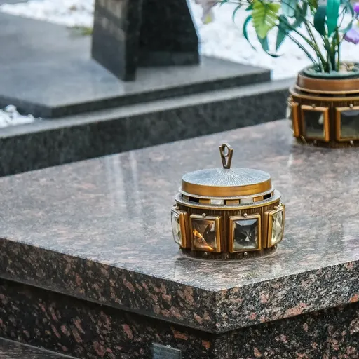 Lampada Da Tomba Con Croce D'argento Blue Night - Foto 12