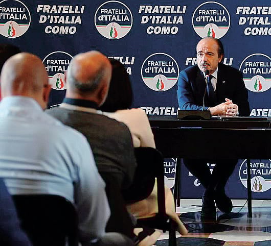 Il sottosegretario Alessio Butti ieri a Villa Gallia Il sottosegretario Alessio Butti ieri a Villa Gallia