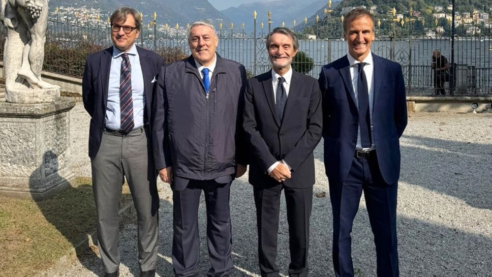 Da sinistra Guido Guidesi, Fiorenzo Bongiasca, Attilio Fontana e Alessandro Fermi Da sinistra Guido Guidesi, Fiorenzo Bongiasca, Attilio Fontana e Alessandro Fermi