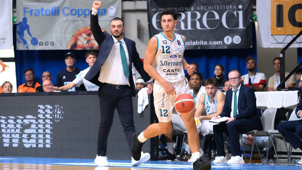 Giordano Bortolani è tra i giocatori più in palla dell’Acqua S.Bernardo Pallacanestro Cantù Giordano Bortolani è tra i giocatori più in palla dell’Acqua S.Bernardo Pallacanestro Cantù