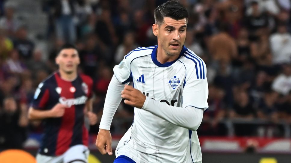 Alvaro Morata con la maglia del Como