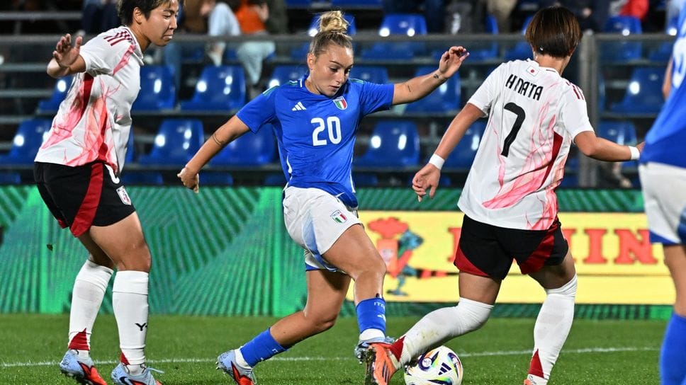 Giada Greggi, centrocampista della Roma, ha realizzato la rete del momentaneo 1-0 per l’Italia
