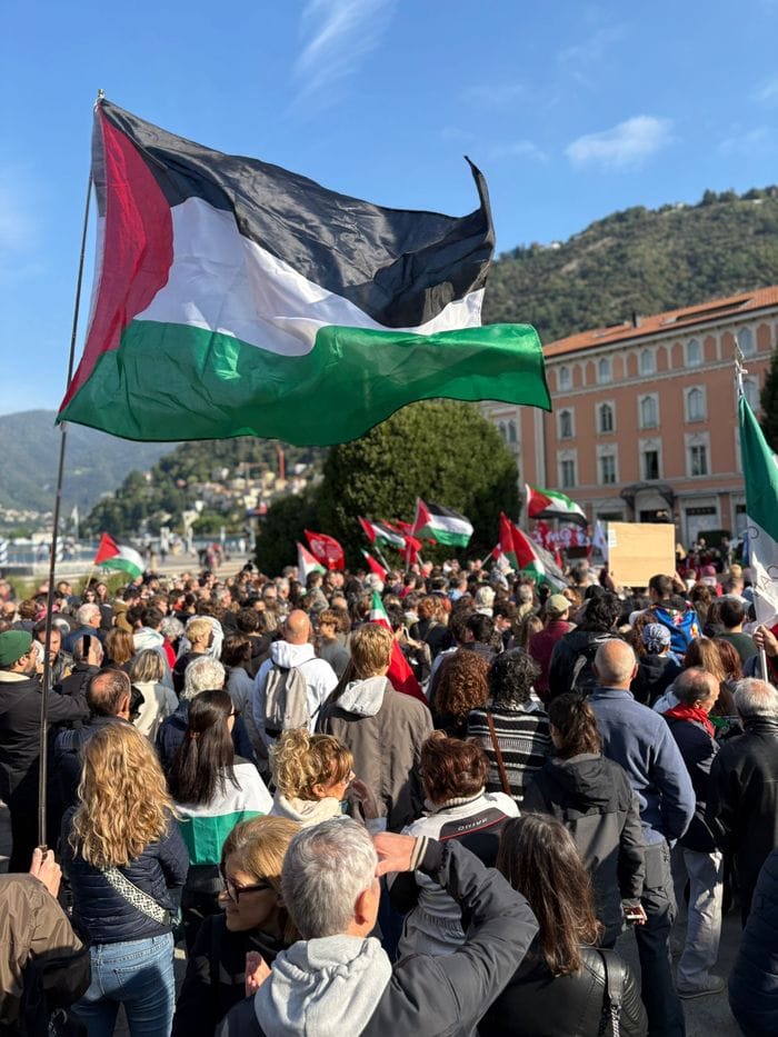 Presidio in piazza Cavour per Gaza