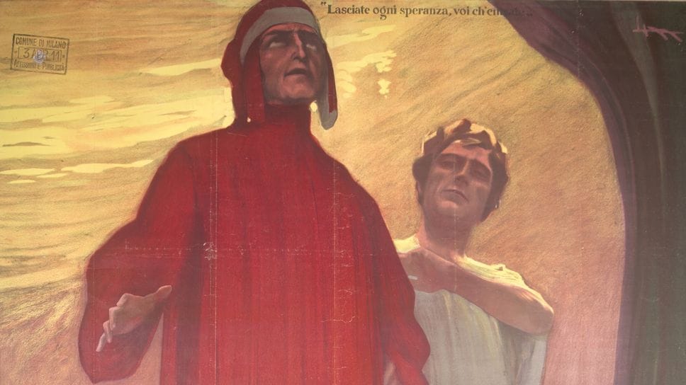 Particolare del manifesto di Metlicovitz per il film “Inferno” del 1911 Particolare del manifesto di Metlicovitz per il film “Inferno” del 1911