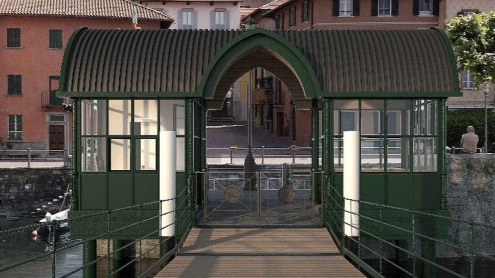 Il rendering del nuovo pontile di Torno