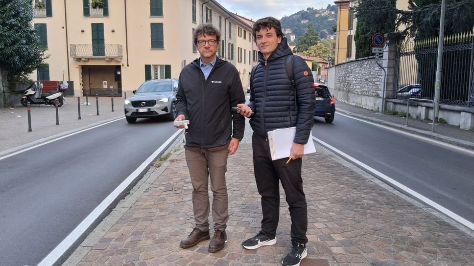 Andrea Aliverti e Samuel Ferretti ieri in via Borgovico