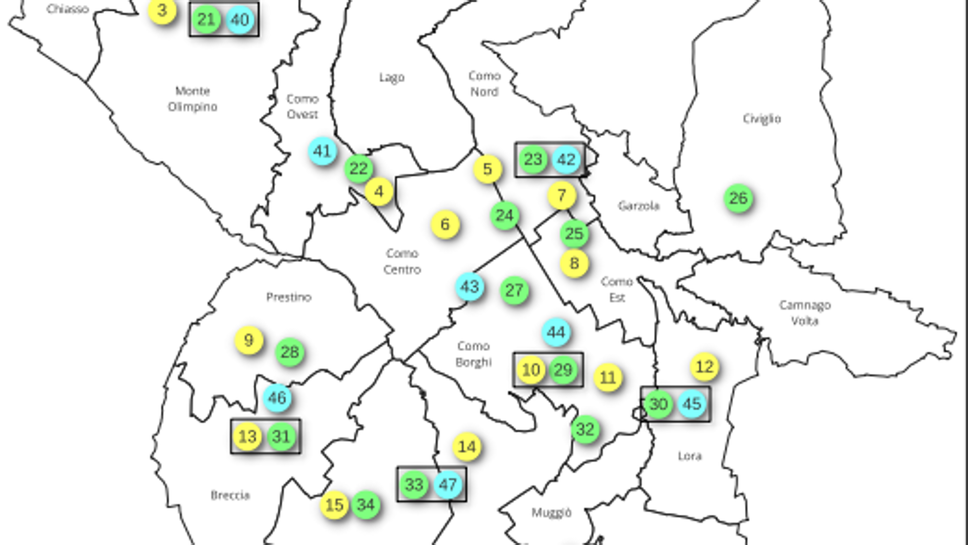 La distribuzione dei plessi sul territorio comunale