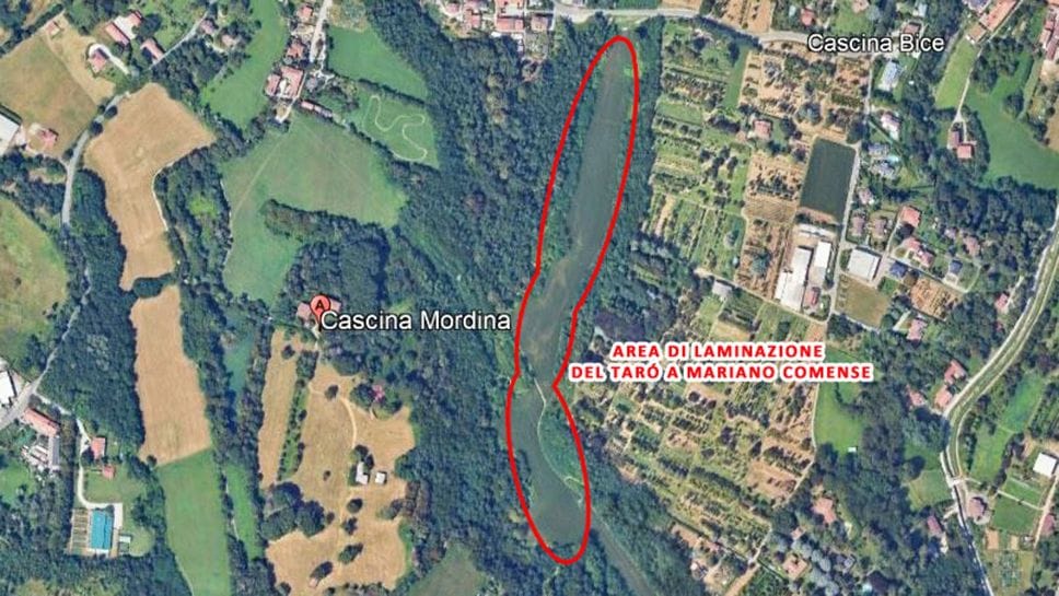 L’area potenzialmente interessata dall’intervento anti esondazioni