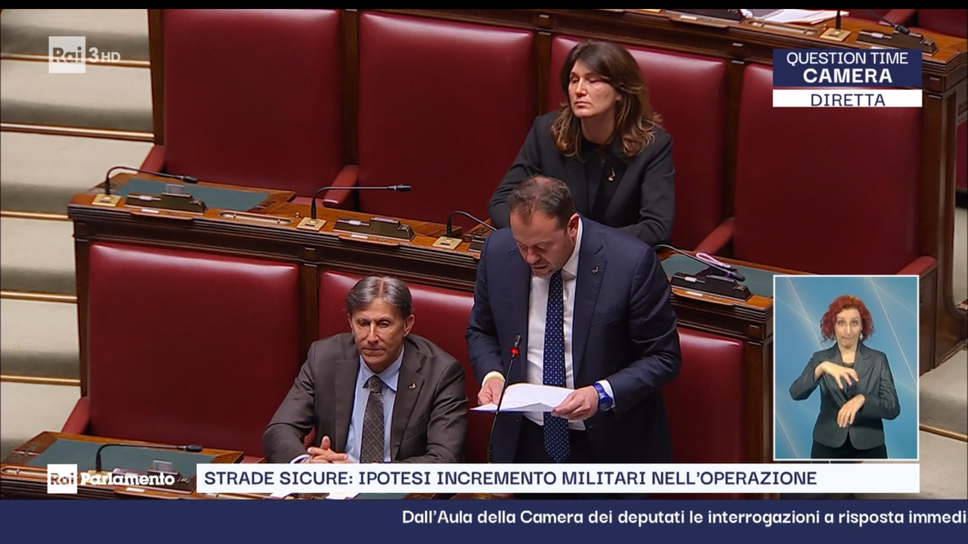 Il deputato erbese Eugenio Zoffili durante il question time di ieri