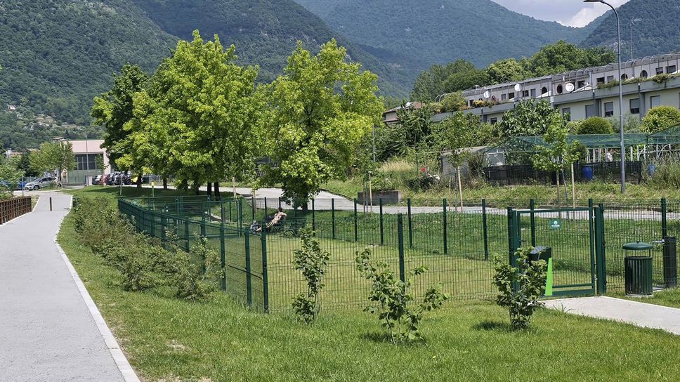 L’area cani già esistente accanto alla pista ciclopedonale di via Hayez