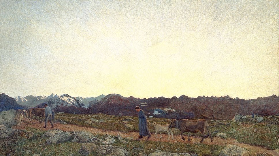 Giovanni Segantini, “La Natura”, 1896-1899, olio su tela, 234 x 400 cm. Saint-Moritz, Museo Segantini