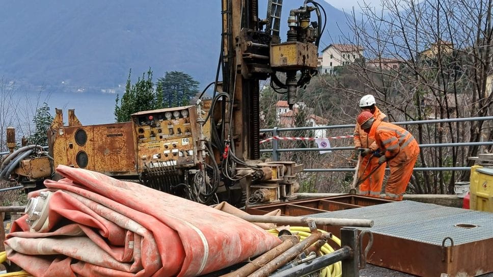 I carotaggi che erano stati effettuati nello scorso mese di febbraio ad Argegno per le verifiche tecniche