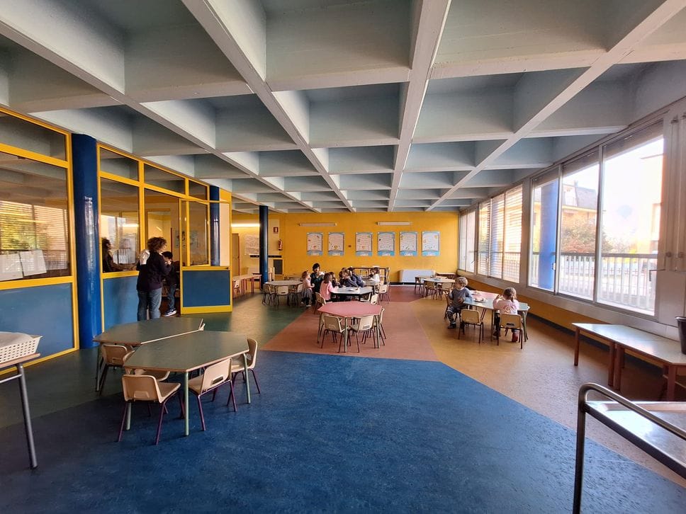 La sala mensa dell’asilo di Salita Cappuccini