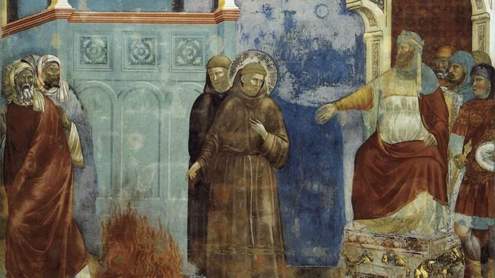 San Francesco davanti al Sultano è parte del ciclo di affreschi delle Storie di san Francesco dipinte da Giotto nella Basilica superiore di Assisi