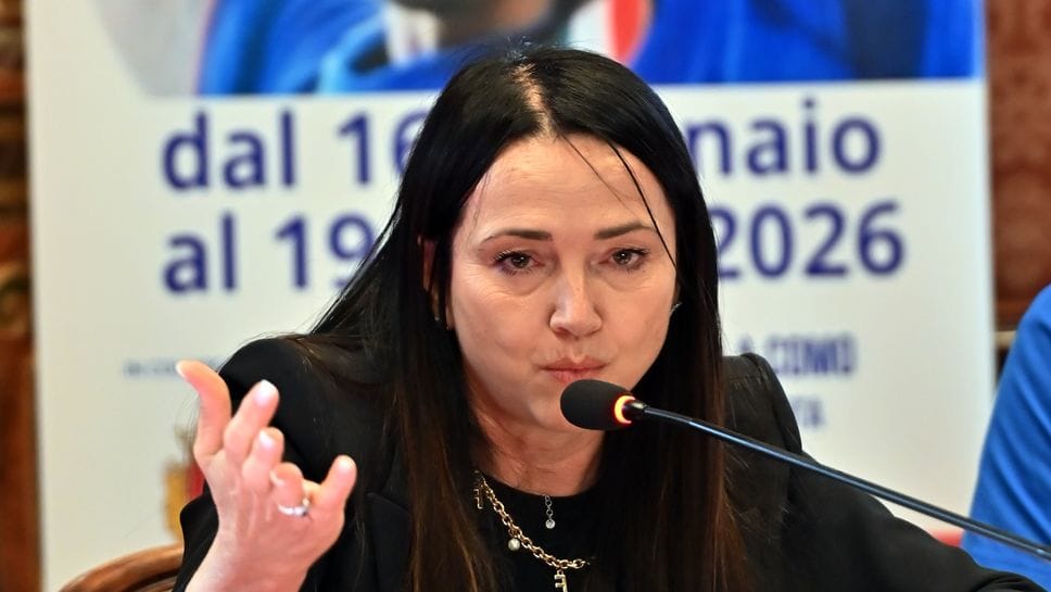 Federica Cappelletti moglie di   Paolo Rossi  durante la conferenza