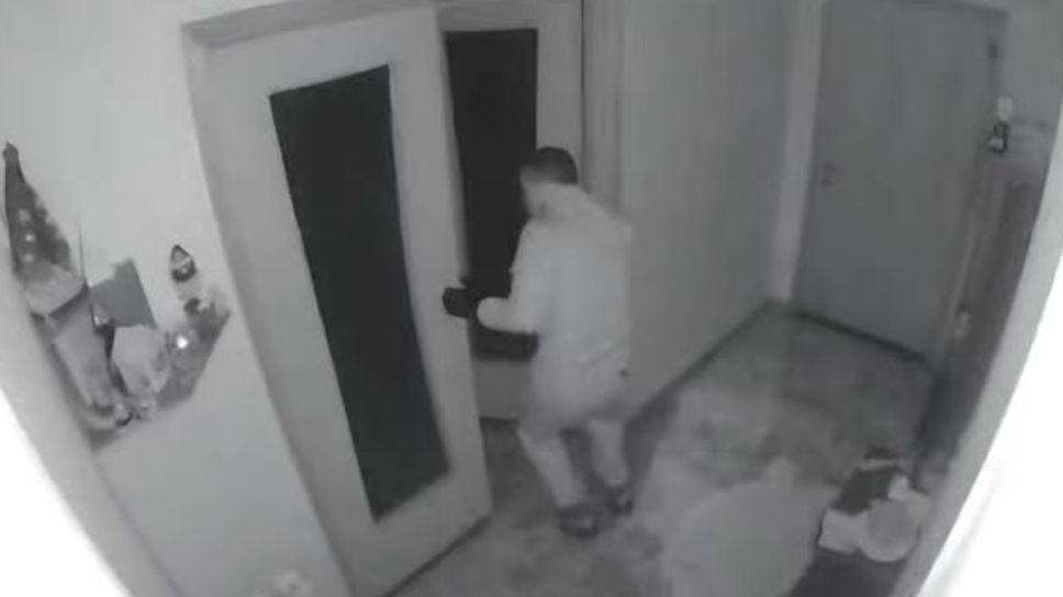 Via Tonale a Cascina Amata, il ladro ripreso dalla telecamera