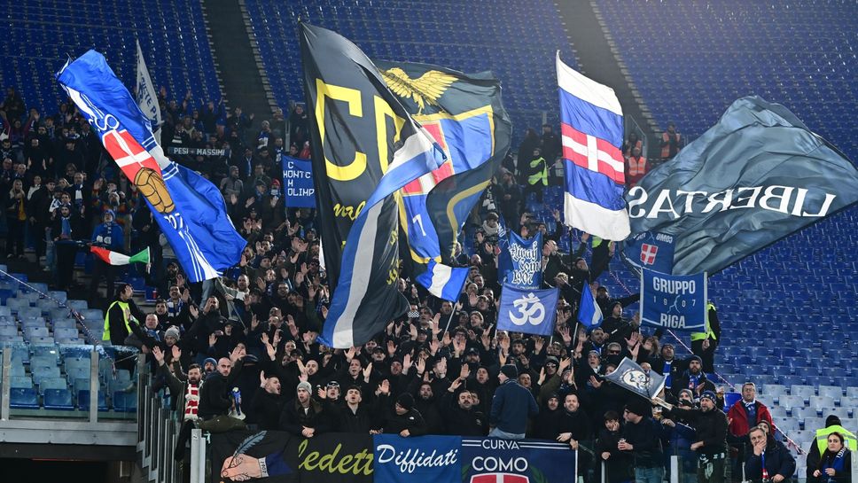 Lo spicchio dell’Olimpico con i tifosi del Como