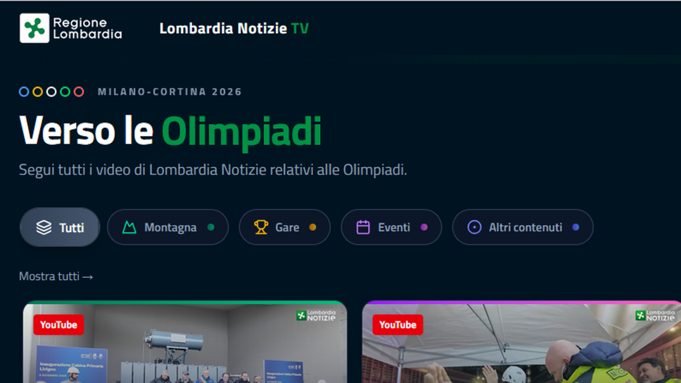 Una schermata della nuova tv online