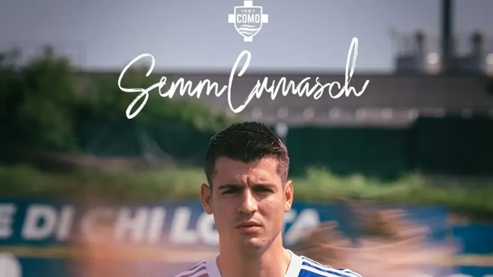 Alvaro Morata sui social del Como Alvaro Morata sui social del Como