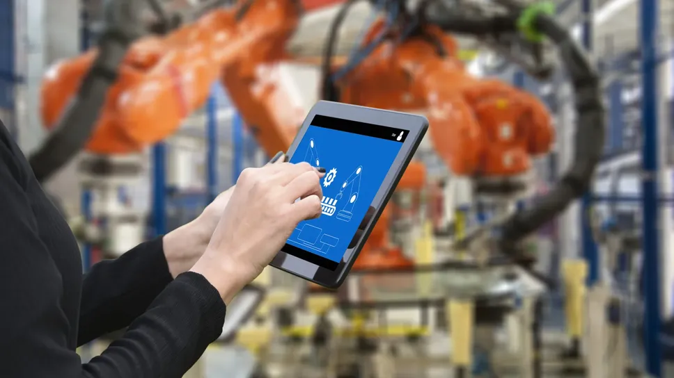 Immagine di tecnologia AI applicata alla produzione industriale Immagine di tecnologia AI applicata alla produzione industriale