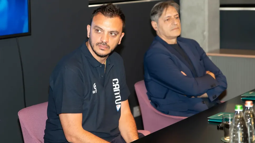 Da sinistra il coach Nicola Brienza e il general manager Sandro Santoro