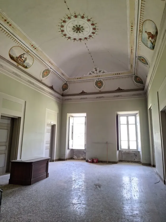 Alcune parti della villa sottoposte a restauro
