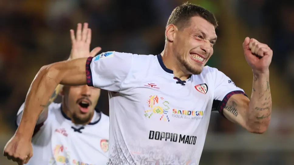 Andrea Belotti, festeggia la doppietta contro il Lecce Andrea Belotti, festeggia la doppietta contro il Lecce