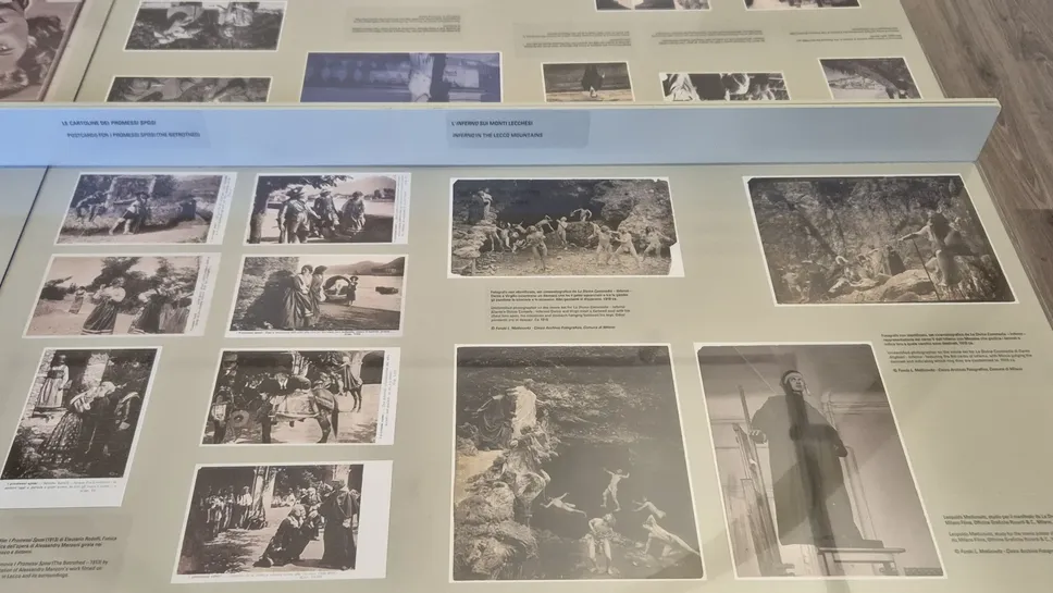 Cartoline tratte dal film “I promessi sposi” del 1913, l’unico girato nei luoghi manzoniani e foto di scena de “L’inferno”, primo colossal del 1911 provenienti dall’archivio di Leopoldo Metlicovitz