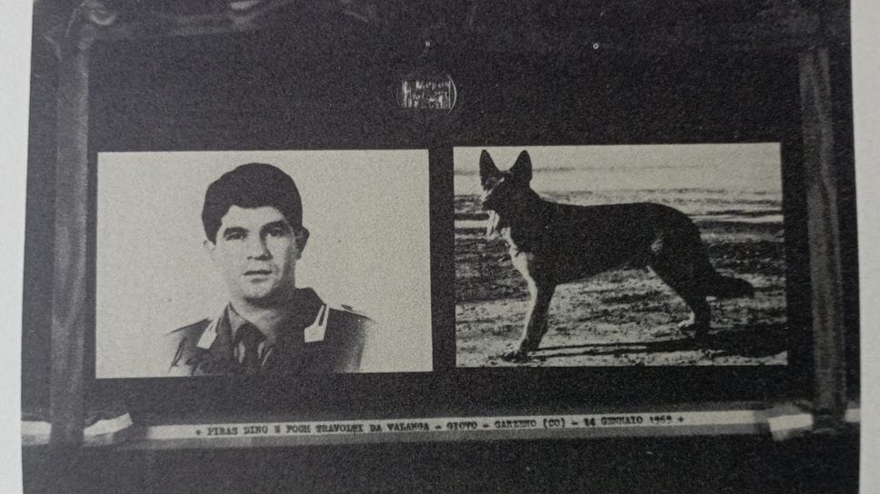 Il finanziere Dino Piras e il suo fidato cane Foch