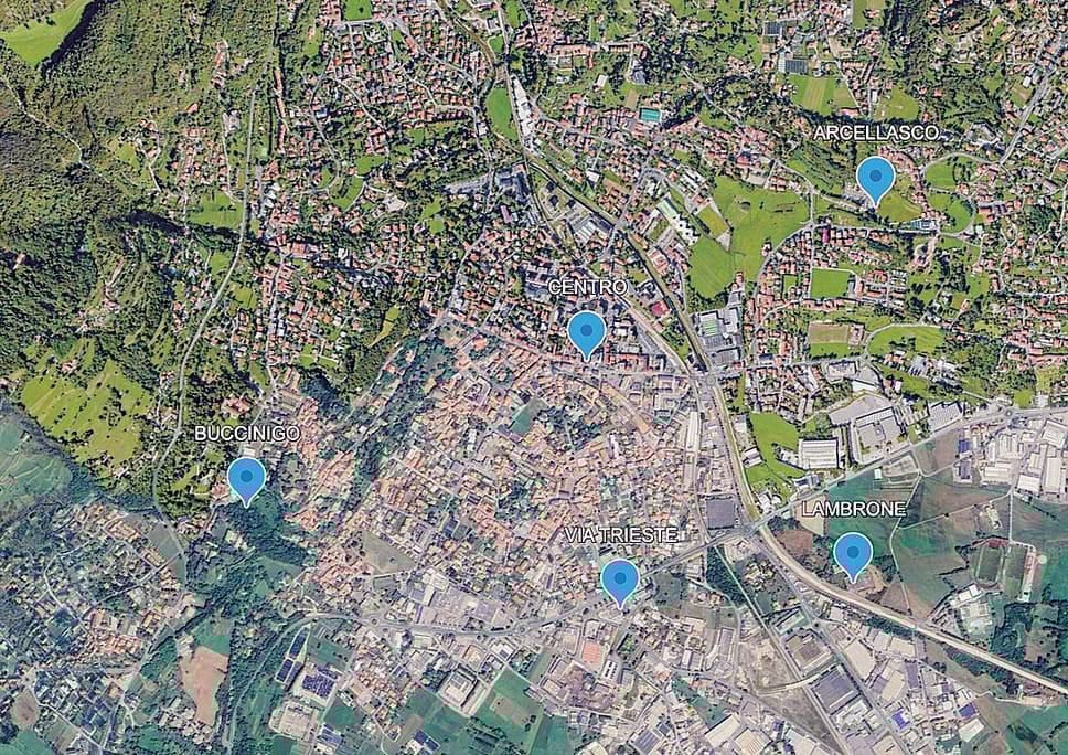 La dislocazione delle antenne sul territorio comunale