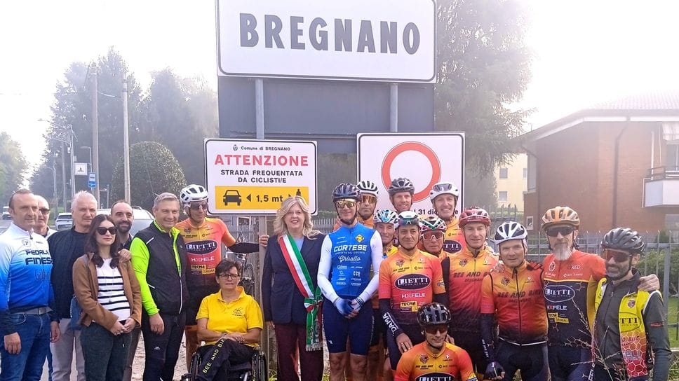 Bassa comasca  “in sicurezza” per i ciclisti:  a Bregnano l’ultimo cartello dedicato