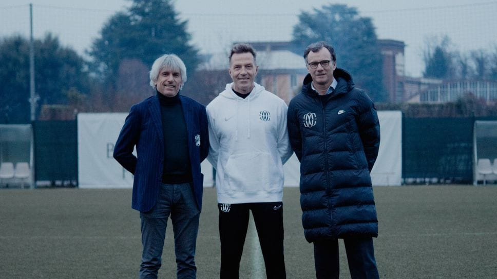 Paolo Tramezzani con Miro Keci (a sinistra) e Nicola Verdun (a destra)