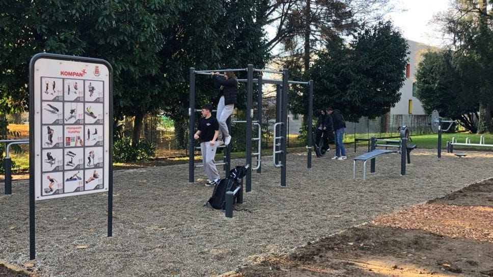 L’area calisthenics al parco di villa Peduzzi