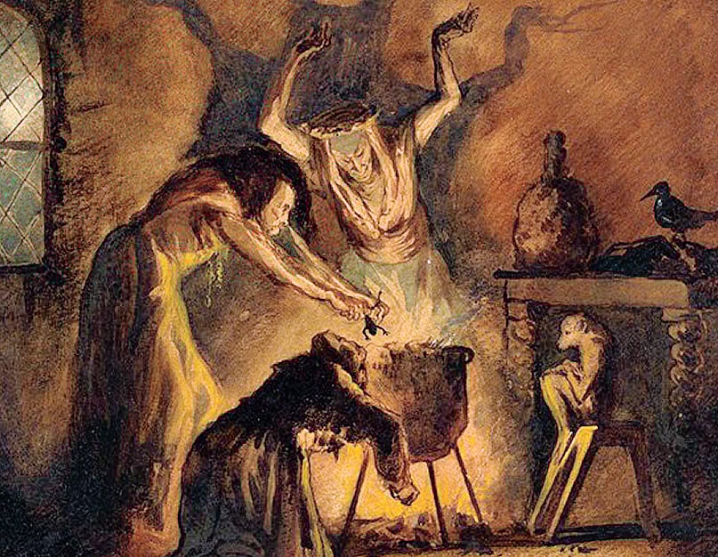 Le tre streghe di Macbeth, George Cattermole, 1840