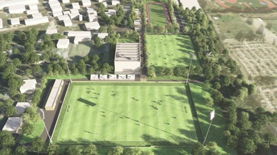 Un’immagine aereo del progetto esecutivo in corso di realizzazione