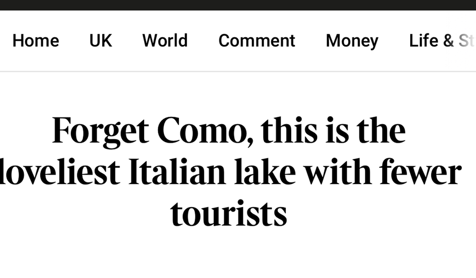 Il titolo del Times: «Dimenticate Como»