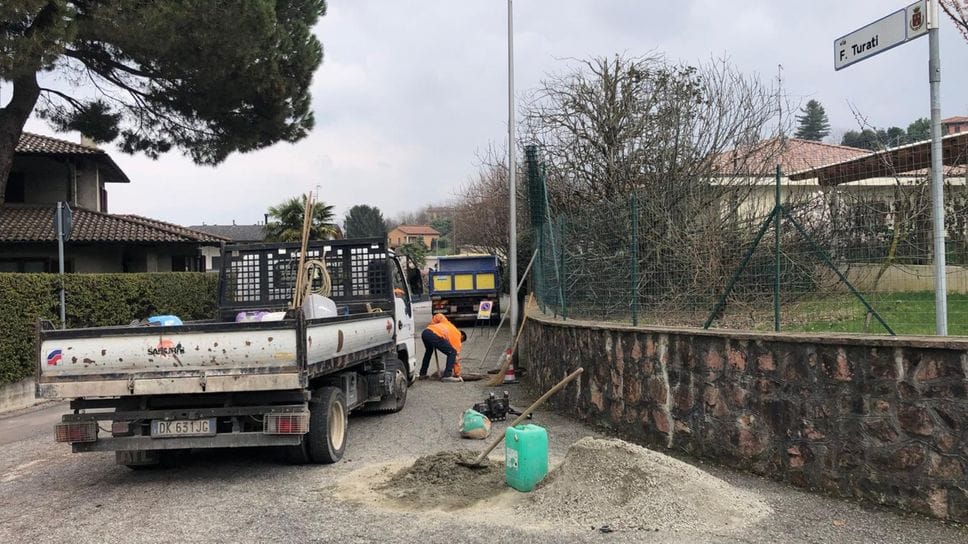 Lavori in corso in via Turati