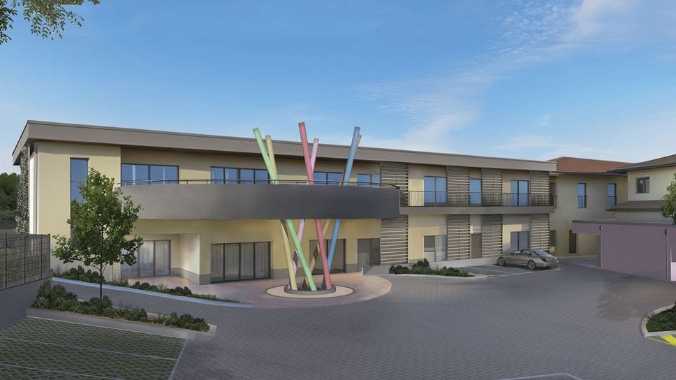 Il rendering del progetto per l’hospice di Fondazione Bellaria