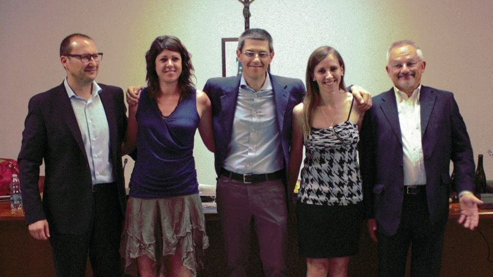 Da sinistra Damiano Rivolta, Silvia Aragona, il sindaco Maurizio Capitani, Sara Melli e Giuliano Aleo