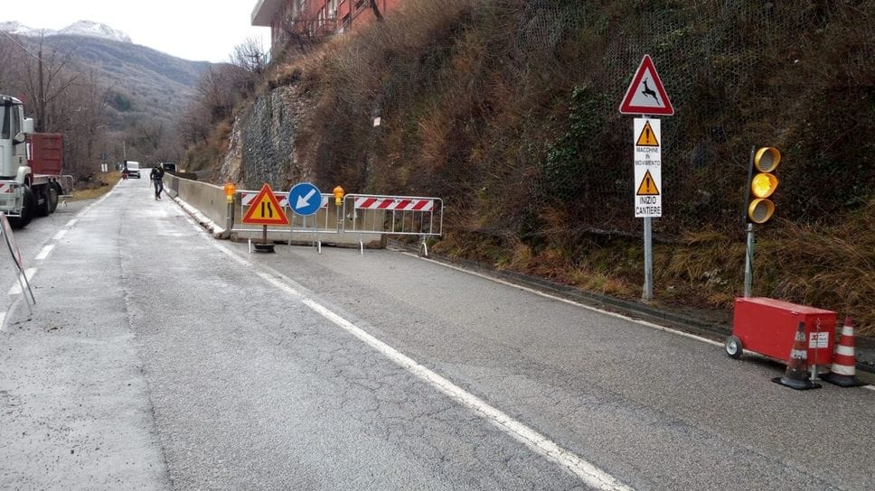 Una delle ultime chiusure della provinciale Valbrona