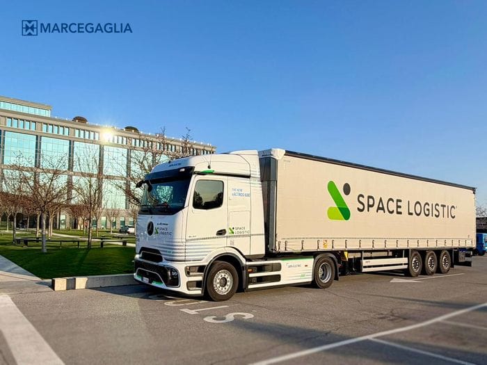 Marcegaglia, prima spedizione con un camion elettrico, 950 km a emissioni zero